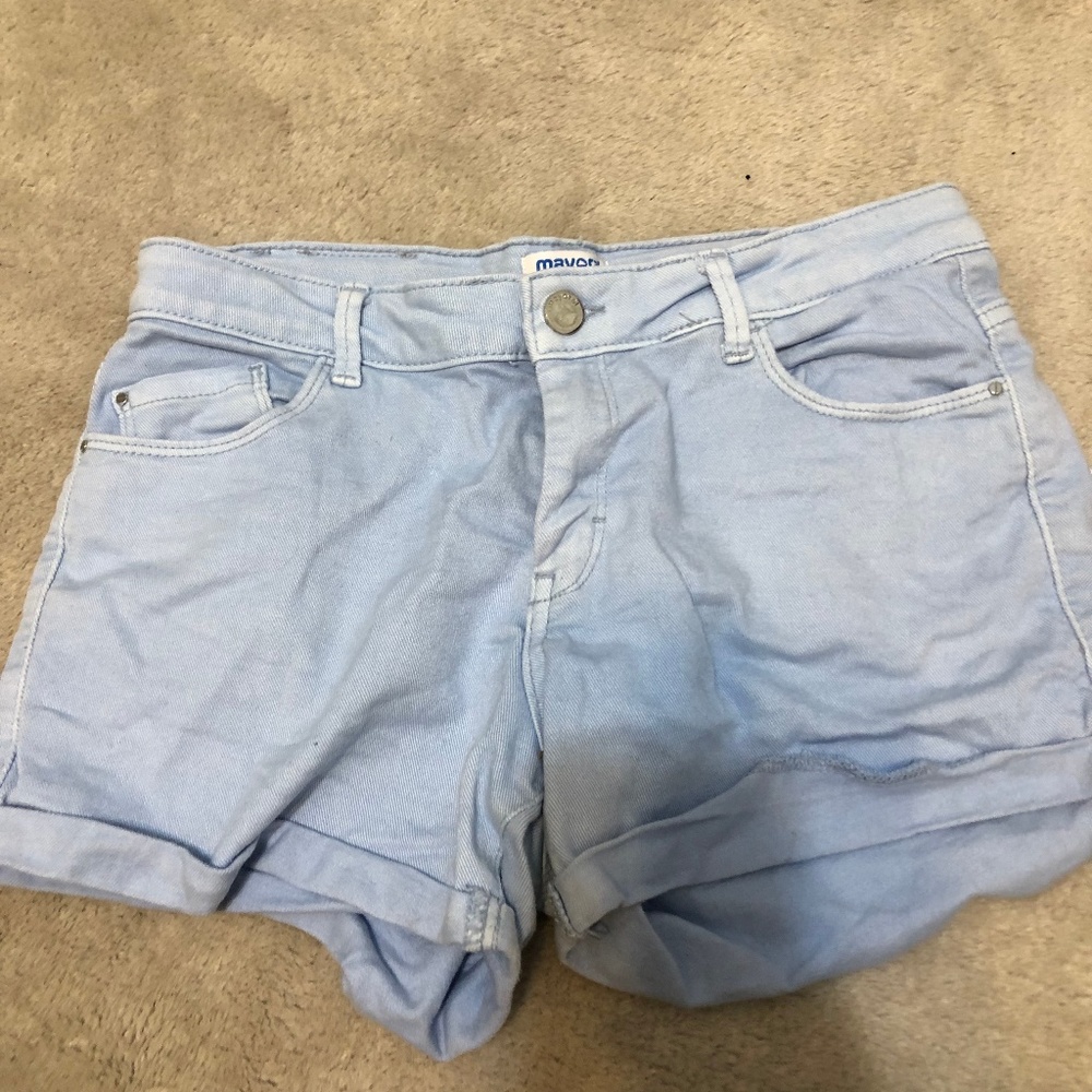 light blue jean shorts